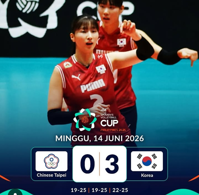 Kalahkan Chinese Taipei, Korea Juara AVC Women's Volleyball Cup 2026