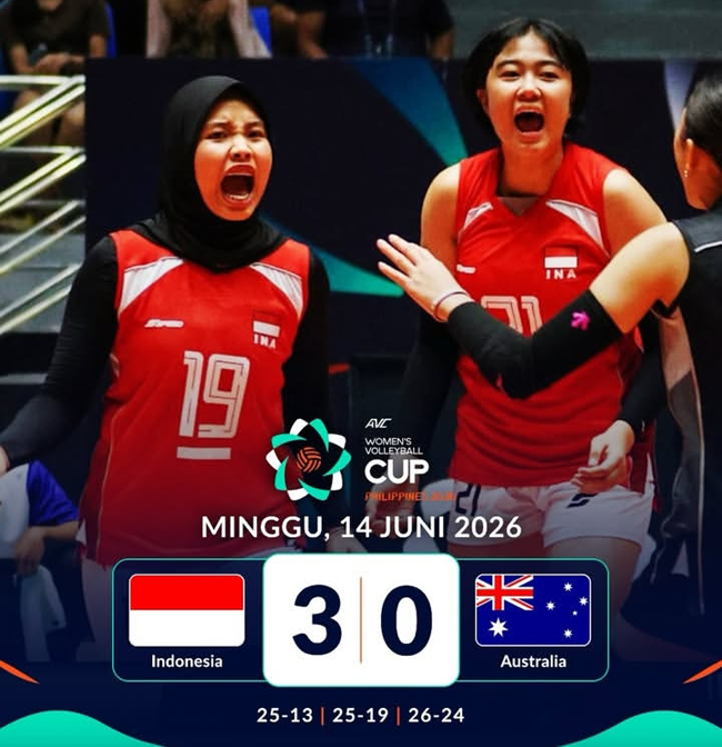 Timnas Voli Putri Indonesia Bantai 3-0 Australia, Peringkat 5 Asia