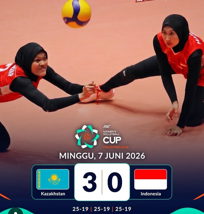 Timnas Voli Putri Indonesia Kalah 0-3 dari Kazakhstan di AVC Women's Volleyball Cup 2026