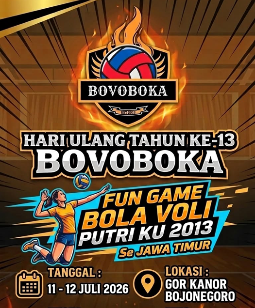 16 Tim Putri KU 2013 se Jatim Ikuti Fun Game Bola Voli Ultah ke 13 BOVOBOKA