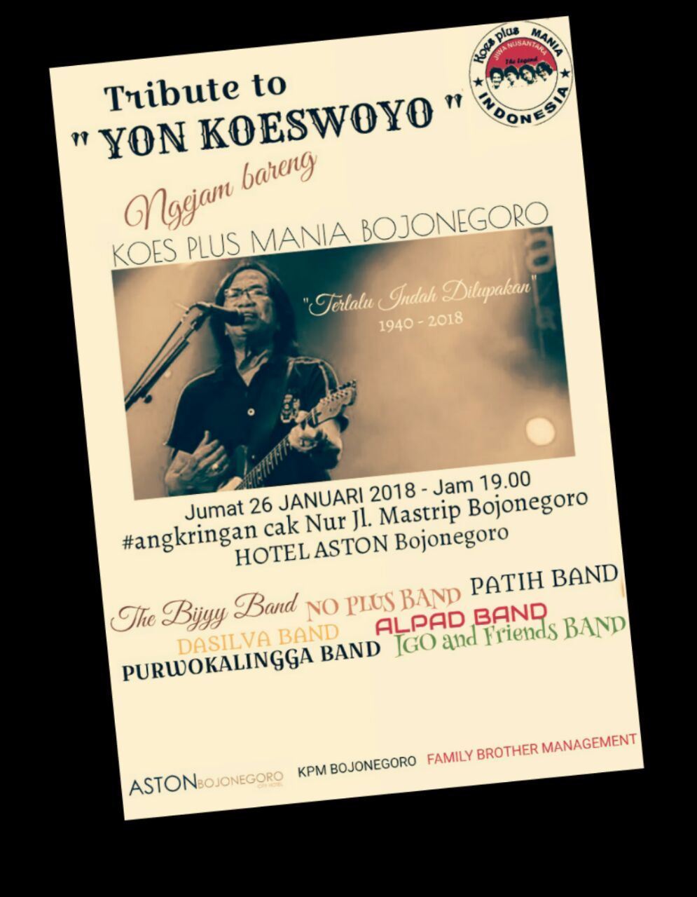 Malam Ini, Komunitas Koes Plus Gelar Tribute to Yon Koeswoyo