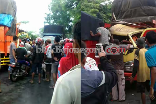 Kurang Hati-hati, Tabrakan Beruntun Terjadi di Baureno