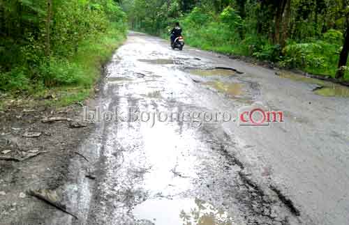Sebagian Jalan PUK Dander-Ngasem Rusak
