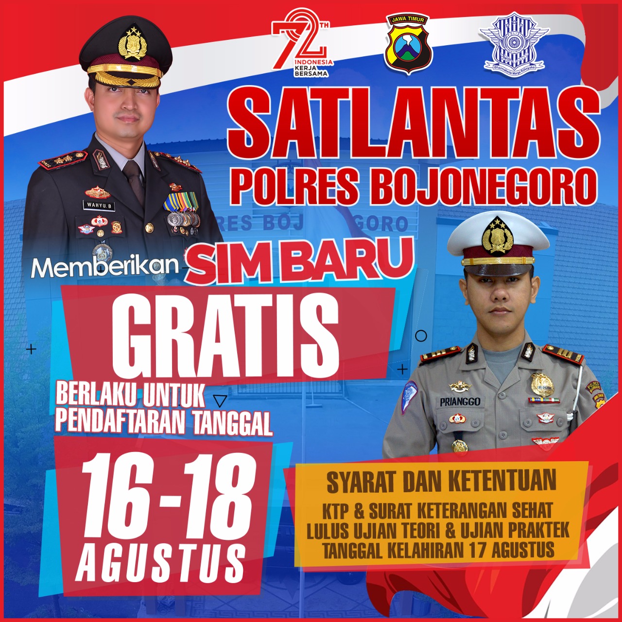 SIM Gratis 17 Agustus Tetap Harus Tes