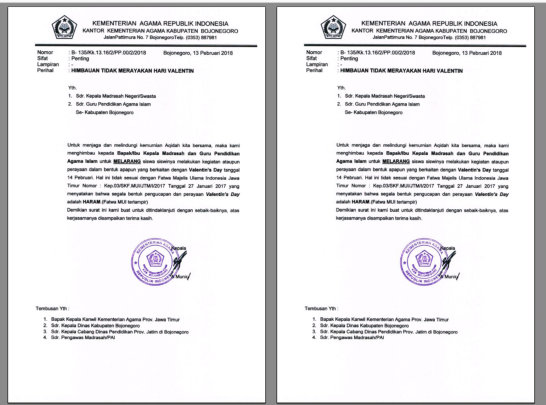 Kemenag Larang Siswa Madrasah Rayakan Hari Valentine