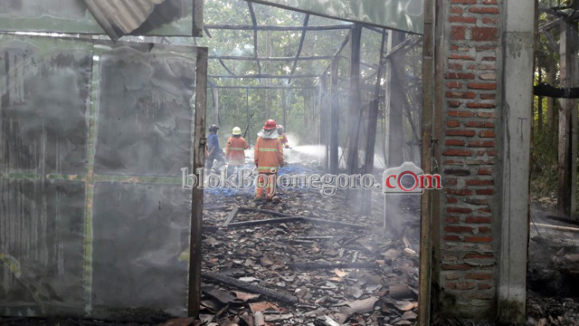 Gudang Pembuatan Kasur di Baureno Terbakar