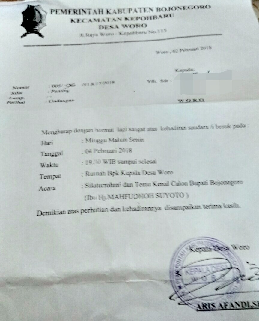 Undang Bacabup, Kades Woro Kumpulkan Warga?