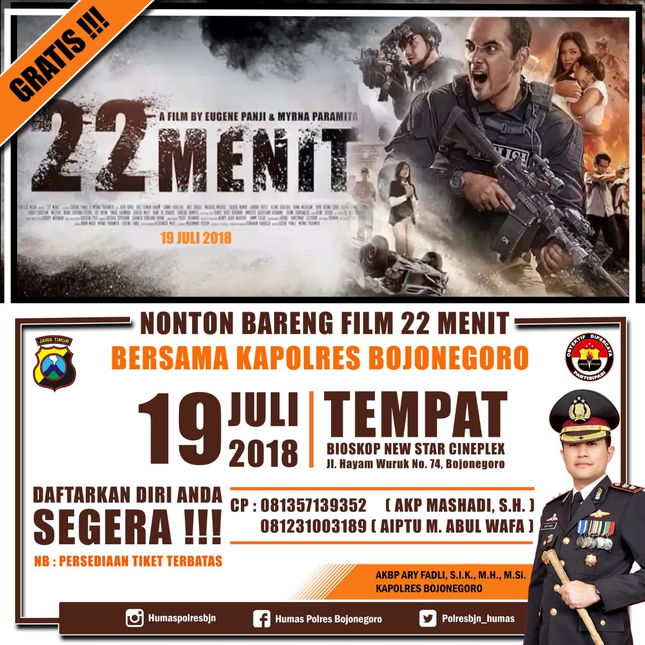 Polres Gelar Nobar Film 22 Menit