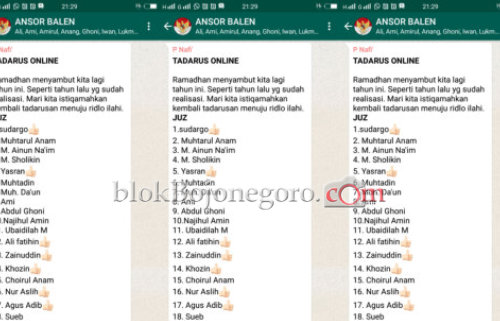 Malam Jumat, PAC GP Ansor Balen Khataman Online