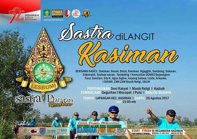 Sabtu Sore, Lesbumi Gelar Sastra Plataran di Kasiman