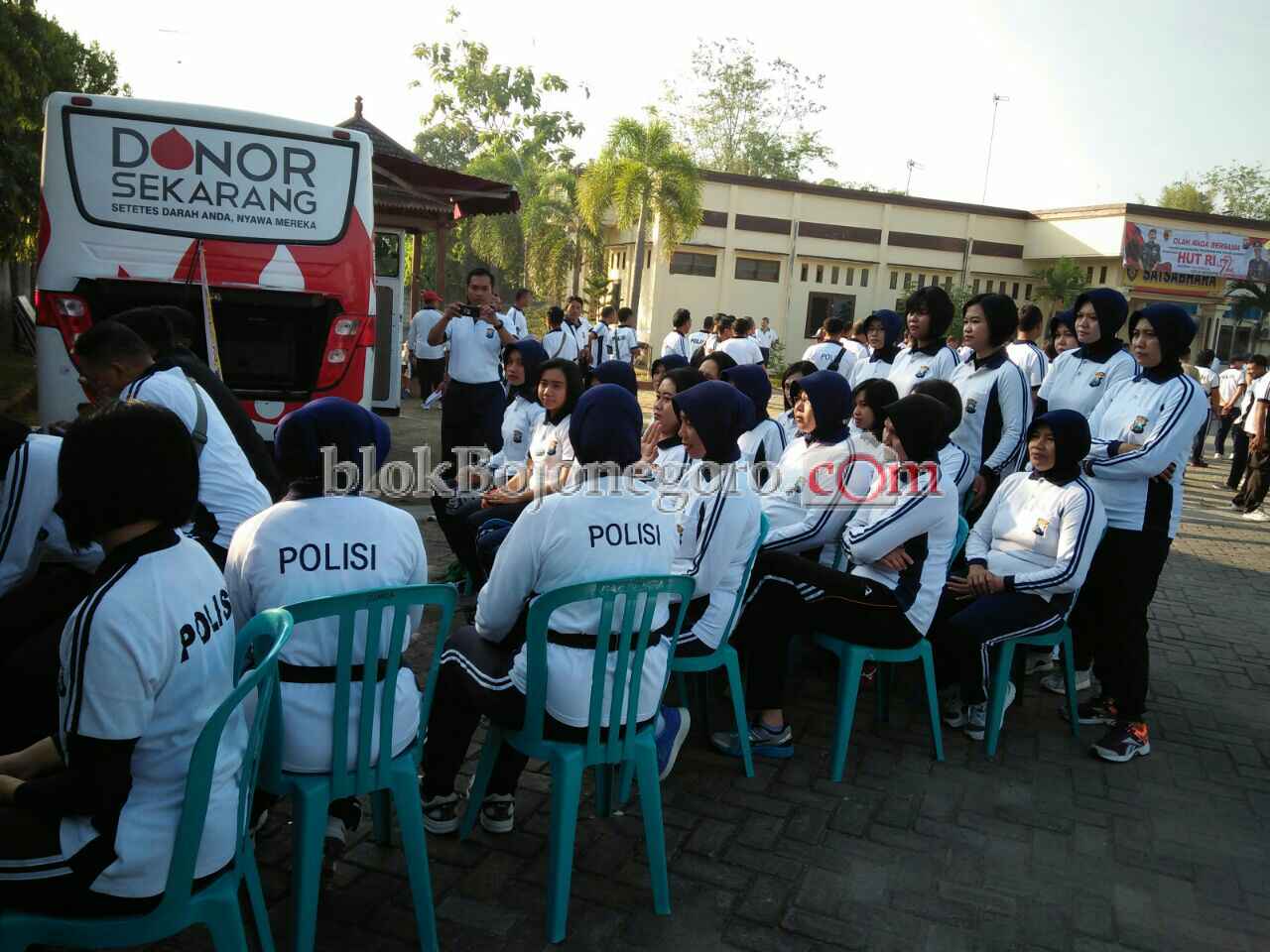 Peringati HUT RI dan Polwan, Polres Bojonegoro Gelar Donor Darah