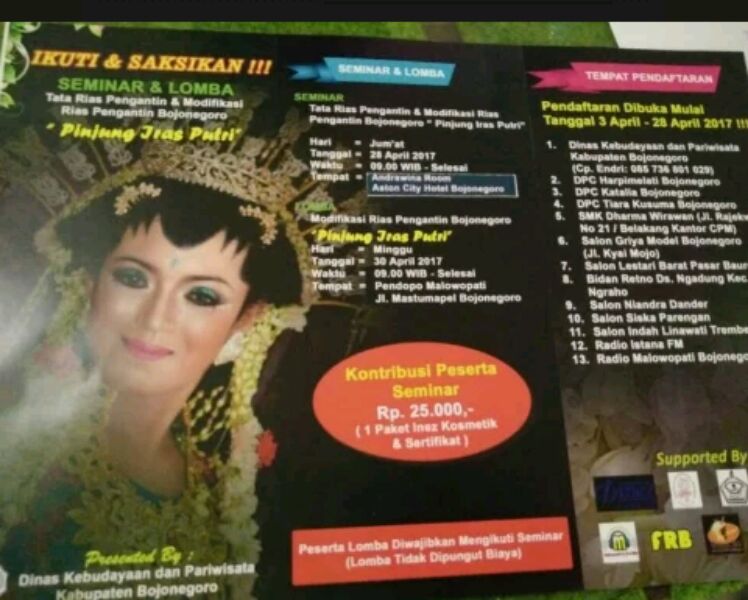 Disbudpar Gelar Seminar dan Lomba Rias Pengantin